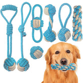Weocar: conjunto de siete juguetes de cuerda para cachorros, ideal para masticar y pasar el rato.
