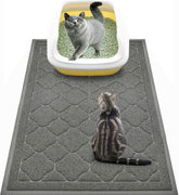 WePet alfombra para arenero de gato gris 35x23, atrapa arena y mantiene el suelo limpio.