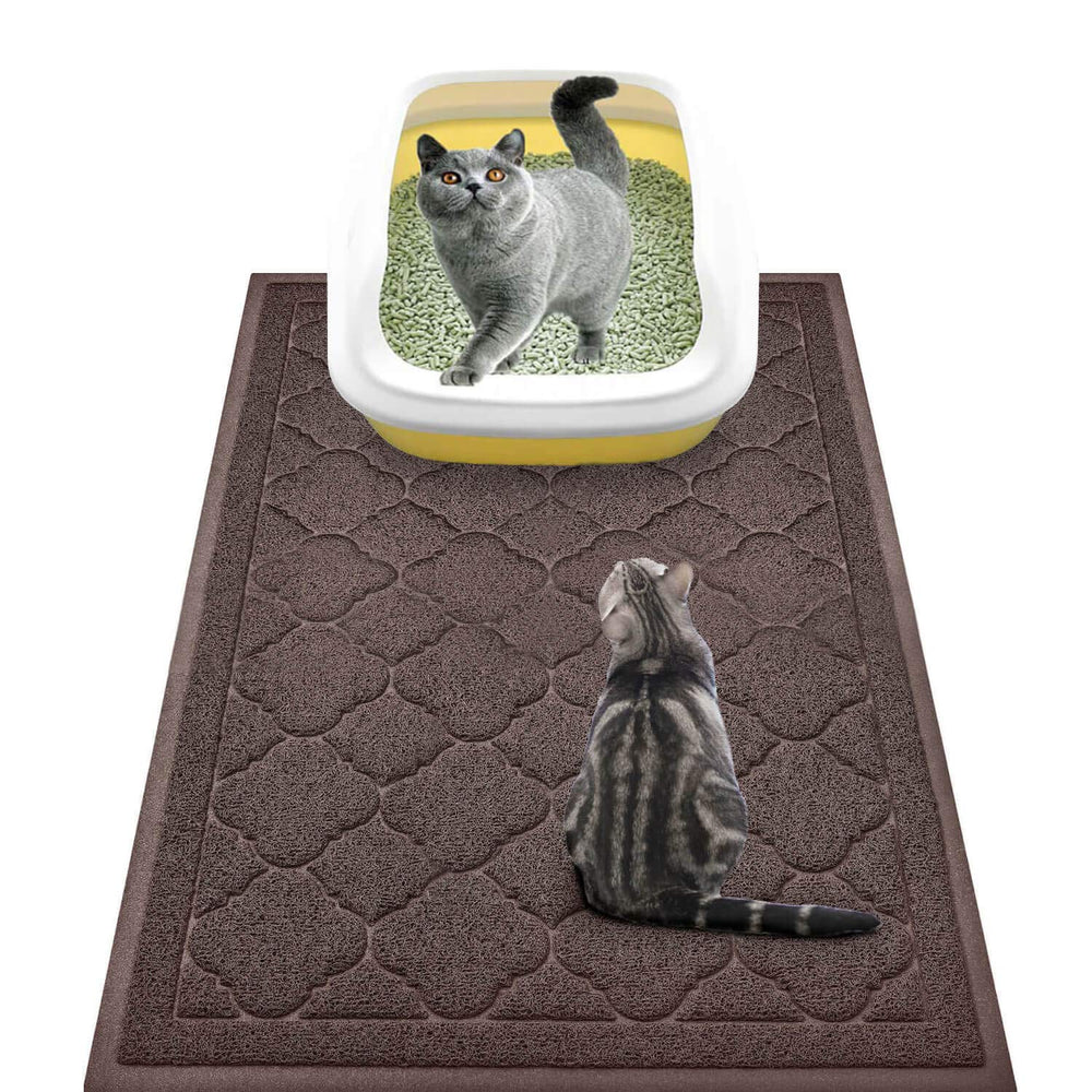 WePet alfombrilla para caja de arena gatos grande marrón protege el suelo