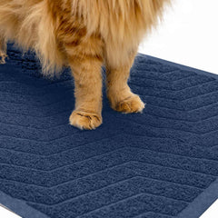 WePet alfombrilla para caja de arena azul oscuro 35x23, evita salpicaduras y desorden.
