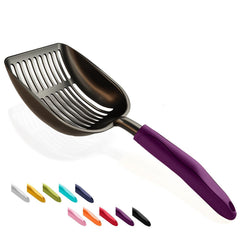 WePet cazo cribador para arena de gatos con mango violeta para limpieza eficiente