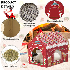 WESTERN HOME casa-gatos-carton-techo-triangular, diseño estético para decorar