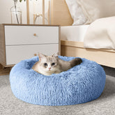 la marca Western Home WH, cama calmante para perro y gato, diseño envolvente para seguridad.