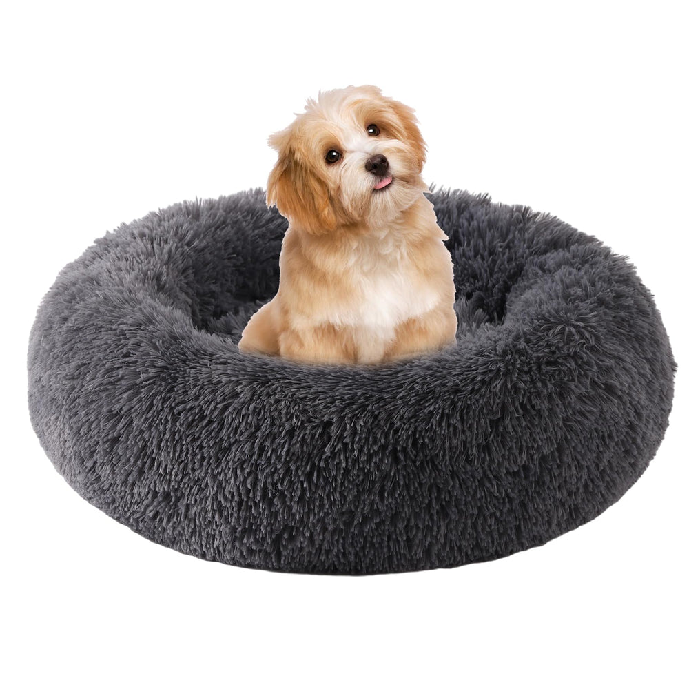 Cama para perros WgoogW redonda donut, confort suave para dormir.