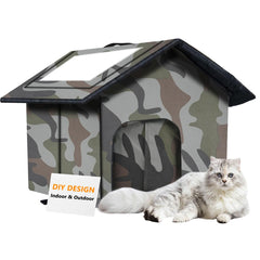 WHDPETS casa-gato-externa-impermeable refugio estable para uso al aire libre