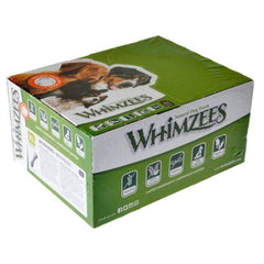 Whimzees Brushees masticables dentales extragrandes limpian dientes y refrescan el aliento canino.