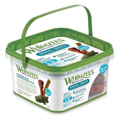 Whimzees premios dentales para perro pequeño, favorecen limpieza bucal y aliento fresco.
