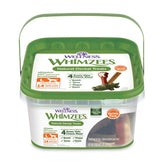 Whimzees Variedad Grande: la caja con 14 piezas para morder y limpiar dientes.