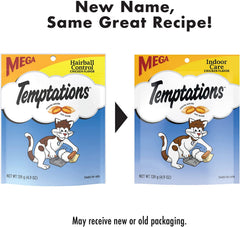 Centro suave y sabroso de Whiskas Temptations para gatos de interior.