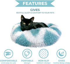 Whiskers & Friends Cama Gato: borde ergonómico ofrece soporte para cabeza y cuello.