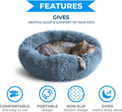 Whiskers & Friends: cama ortopédica donut con almohadón para cuello y cabeza.