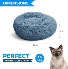 Whiskers & Friends: cama donut antiansiedad para gatos que favorece la relajación segura.