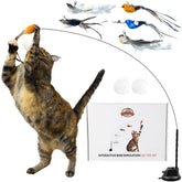 Whiskertons Juguete interactivo para gatos con simulación de pájaro y base de succión para juego autónomo