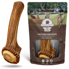 WhiteTail Naturals Asta de ciervo XL para perro grande, masticación prolongada