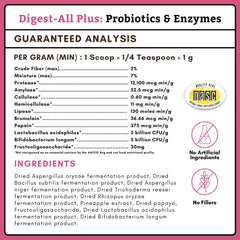Wholistic Pet Organics Probiotics, cuchara medidora para dosificar con facilidad