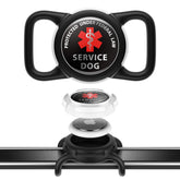 WhoseID AirTag Holder en collar, vista frontal, ajuste seguro y discreto.