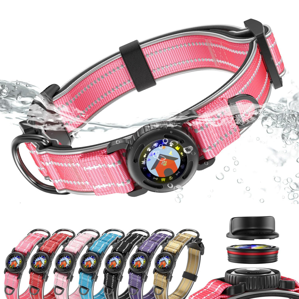 WhoseID collar con soporte AirTag IPX8 para seguridad durante paseos