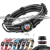 WhoseID collar para perro con AirTag integrado, seguro y rastreable.
