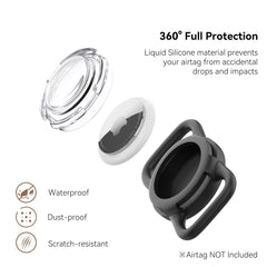 WhoseID portador impermeable para AirTag en collar de gato protege contra agua y polvo.