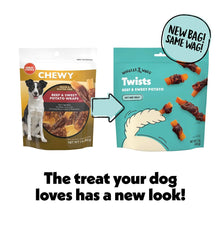 Twists de Wiggles & Wags, textura masticable atractiva para perros.