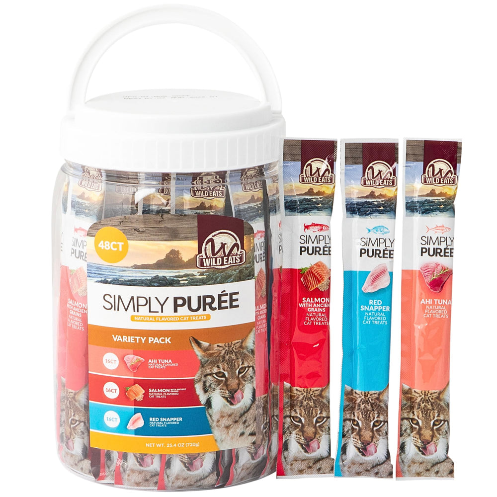 Wild Eats Simply Puree con Atún Ahi, sabor fresco para premiar al gato.