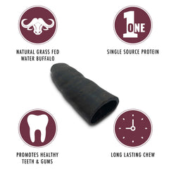Wild Eats Water Buffalo Tuffie: textura crujiente para perros grandes y masticadores activos.