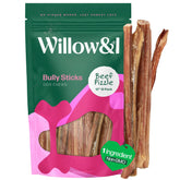 Willow & I Bully Sticks 12 pulgadas, textura dura para masticación prolongada.