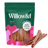 Willow & I palitos bully 6 pulgadas, textura duradera para perros activos.