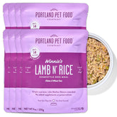 Winnie's Lamb N' Rice, empaque frontal, opción conveniente sin congelar.