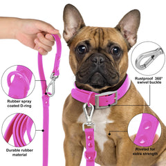 Wisedog correa impermeable rosa violeta en mano para paseos diarios sin molestias