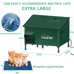 WLLEYAY casa-gato-exterior-aislada-impermeable, resistente a lluvia y viento