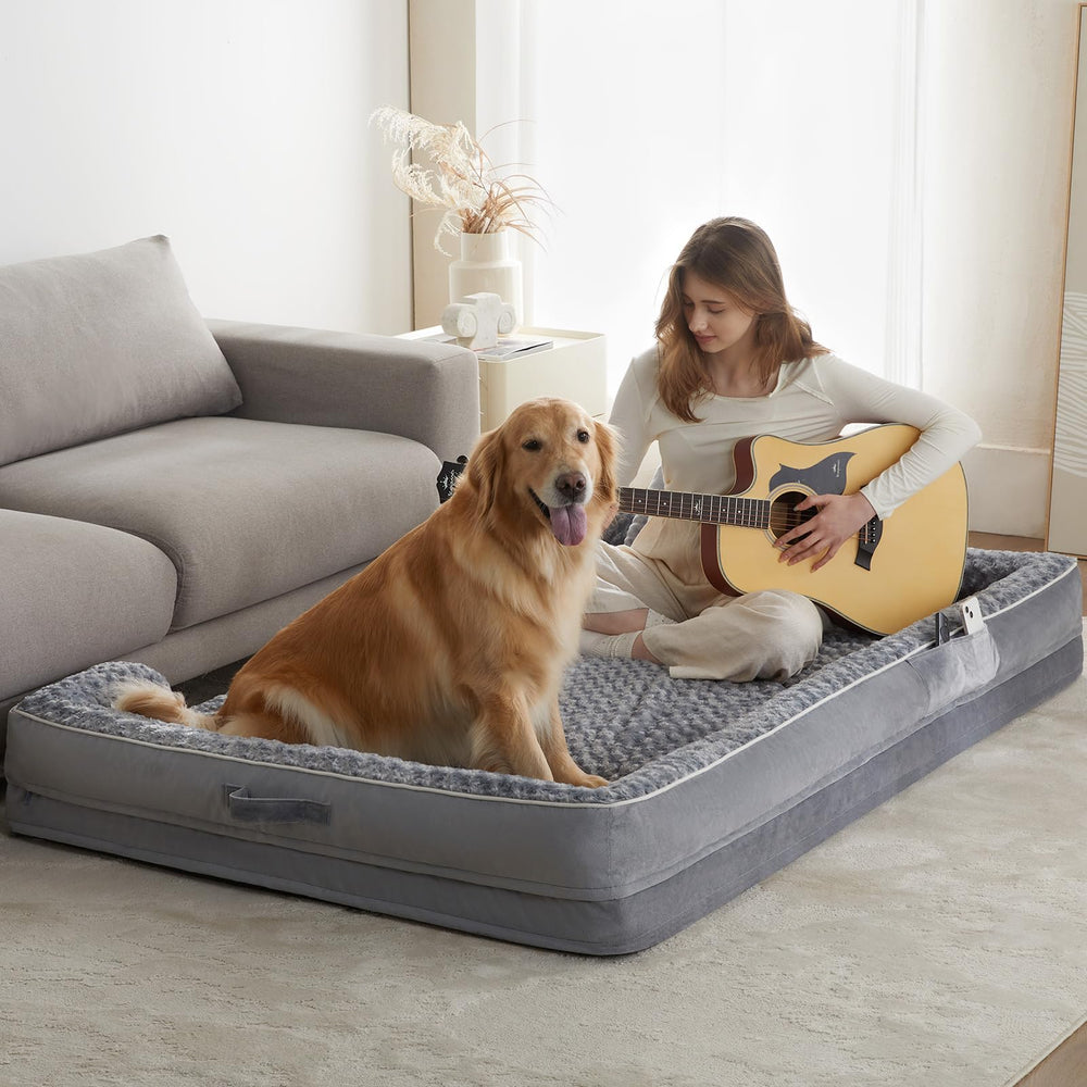 Cama humana oval WNPETHOME gris para descanso cómodo en casa