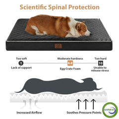 Cama WNPETHOME con espuma ortopédica tipo huevo para alivio de presión.
