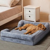Cama ortopédica WNPETHOME para perros grandes con soporte de cuello y diseño de sofá