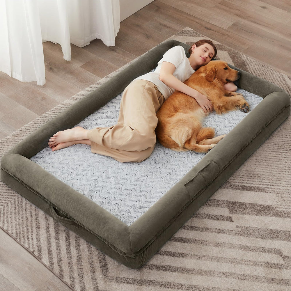 Cama para perro humana grande de WNPETHOME, descanso cómodo y estable.