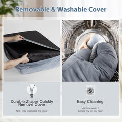 Espuma de alta densidad en la cama WNPETHOME XXL distribuye el peso para descanso estable.