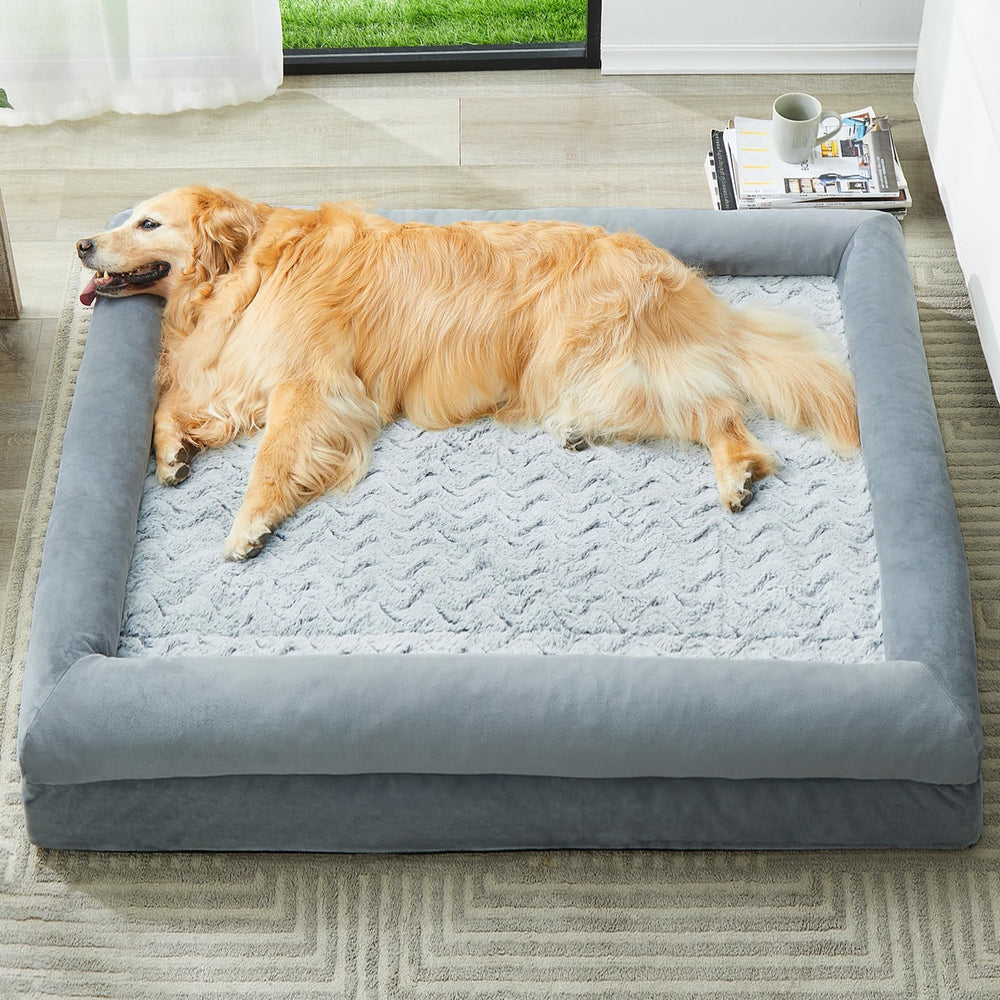 Cama para perros WNPETHOME XL en terciopelo, máxima comodidad para descanso diario.