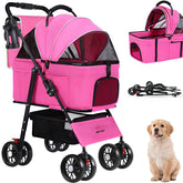 Carrito Wn's Day rosa para perro pequeño, ideal para paseos.