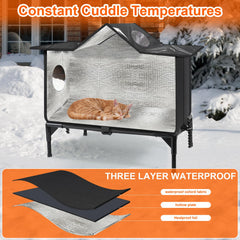 Wn's Day casa gatos exterior impermeable mantiene seco el interior.