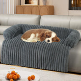 Wn's Day sillon-perro-lujo-gris: confort suave para tu mascota en el salón.