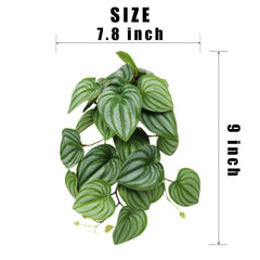 WOLEDOE plantas artificiales para terrario con hojas 3D y venas claras.