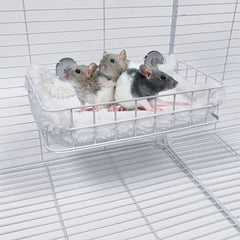 WOLEDOE plataforma para jaula de metal blanco, base estable para roedores.