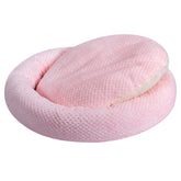 Wonder Miracle cama perro peluche rosa, confort suave para descanso diario.