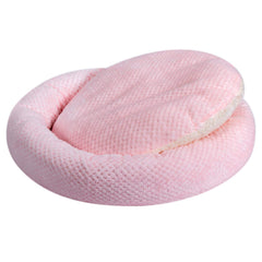 Wonder Miracle cama perro peluche rosa, confort suave para descanso diario.