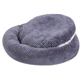 Wonder Miracle Fuzzy Deluxe cama morado uva, primer plano de tela suave para siestas.