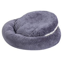 Wonder Miracle Fuzzy Deluxe cama morado uva, primer plano de tela suave para siestas.
