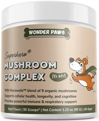 Wonder Paws polvo de hongos para perros, espolvoreado en comida
