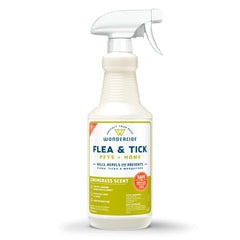 Wondercide Spray para pulgas y garrapatas en mascotas, efecto natural.