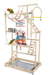 Wondwo parque loros grande de 4 niveles, estructura segura y estimulante para aves.