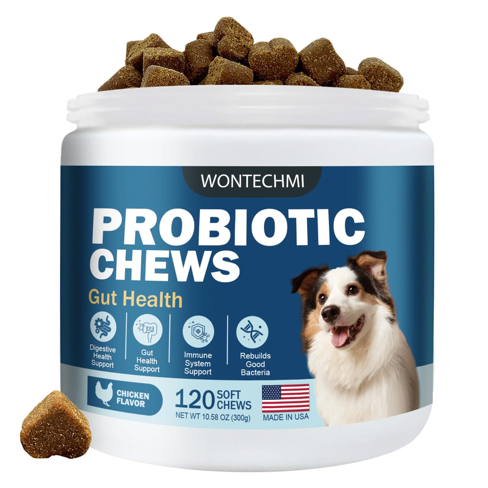 Wontechmi probióticos para perros en botella, apoyo digestivo diario.